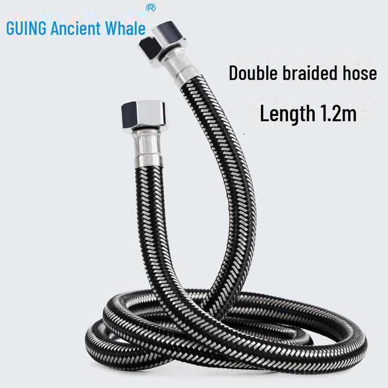 Brand 304 Stainless Steel Explosion-Proof Braided Hose for Water Heater and Toilet Faucet - Universal 4-Point Inlet Pipe