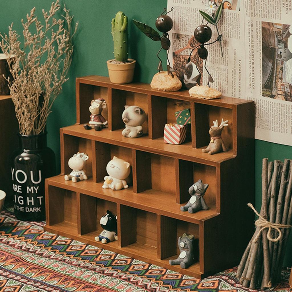 Wood Ladder Lattice Bracket , Rustic, Practical Sturdy Floating Shelf for Jewelry Mini Figurine