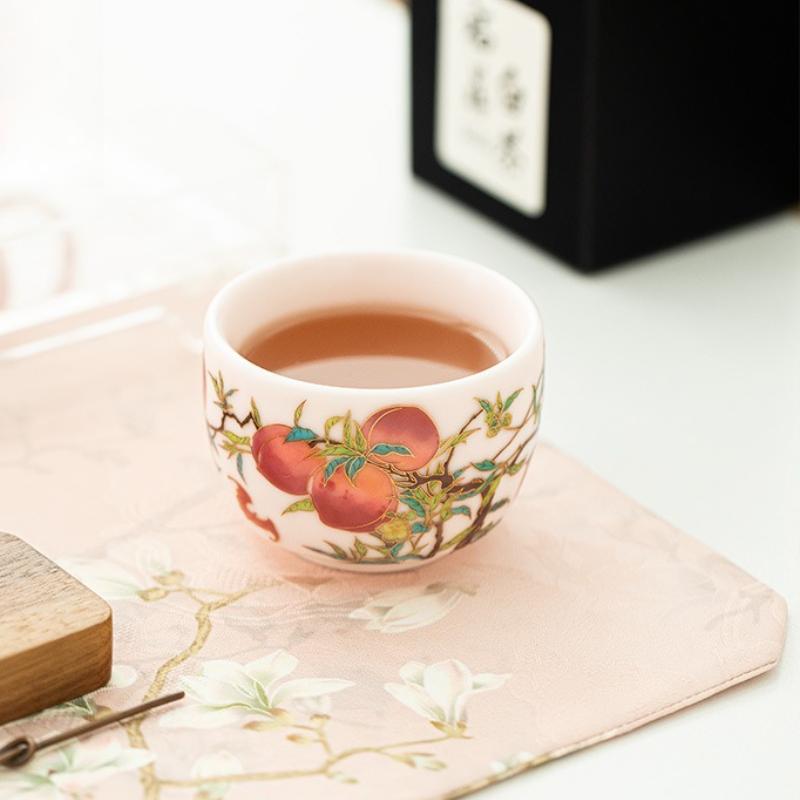 Chinese Style Ceramic Enamel Color Tea Cup Retro Porcelain Tea Bowl Coffee Mug Household Handmade Master Cup Tea
