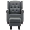VidaXL Fauteuil avec repose-pied Gris clair Tissu