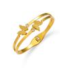 European-American Stainless Steel Butterfly Bracelet with Gold Edge - Fashionable Women's Openable Jewelry