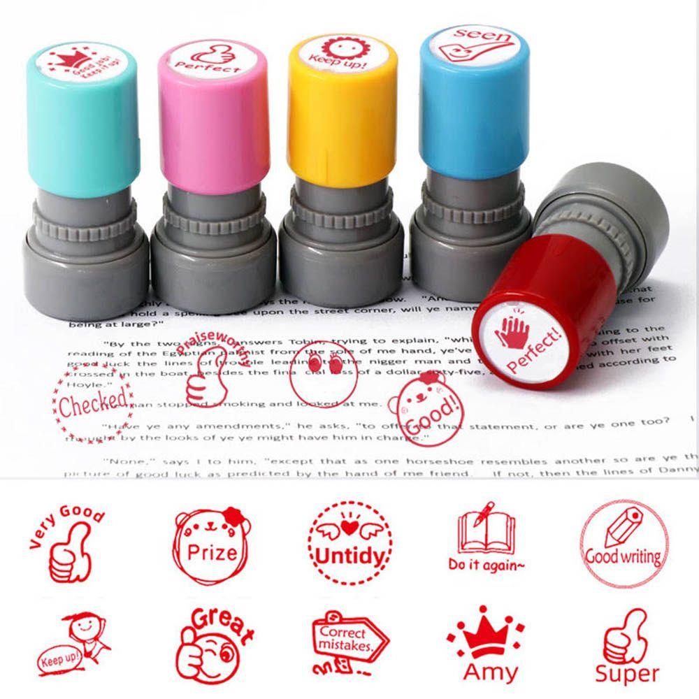 Toy Stamps Cartoon Stamps Kids Seal Teaching Stamp Encouragement Reward Seal Commentary Stamp