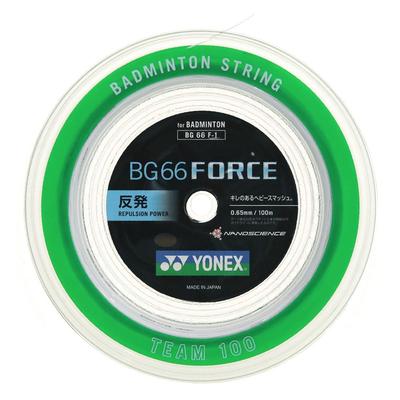 YONEX Струны для бадминтона BG66 Force, рулон 100 м (0.65mm) BG66F-1 Белый,