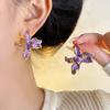 1 пара Роскошные Золотые и Серебряные Серьги из Цинкового Сплава Металлические Серьги-Гвоздики Цветок Эмалированные Серьги-Ирисы День Рождения
