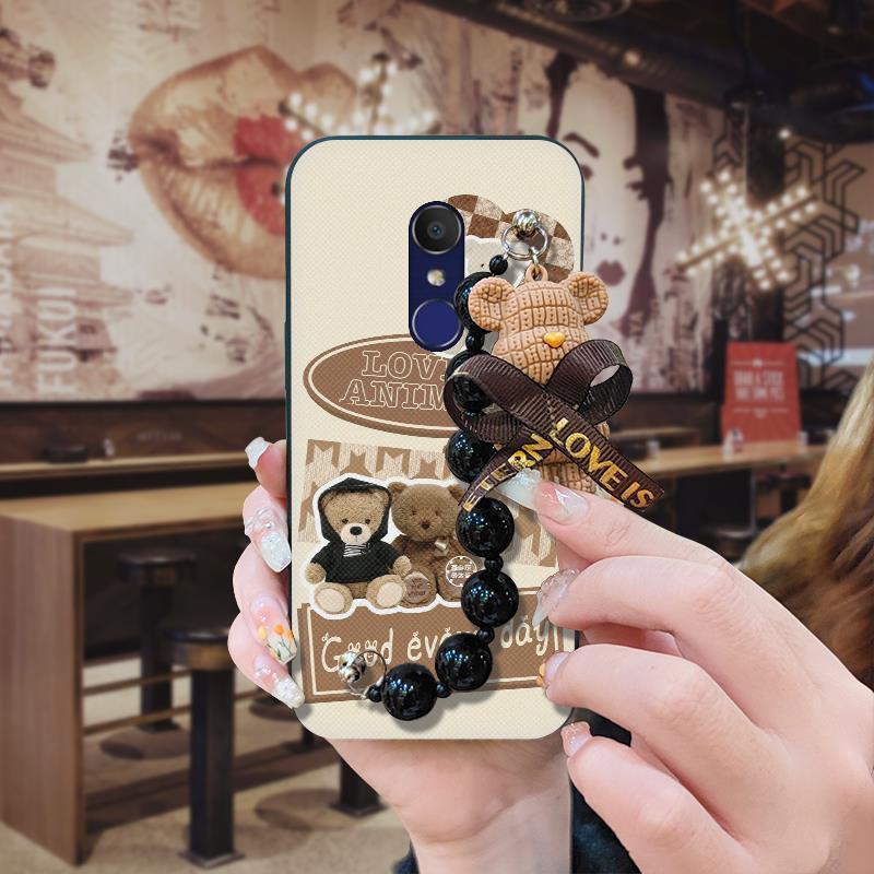 Молодежный мультяшный чехол для телефона Alcatel с теплоотводом и жемчужной подвеской