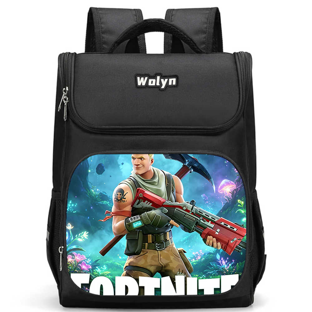 School Backpack with Multi Compartment ,Large Cartoon Fortnite School Bags for Boys & Girls,Durable Child Backpack for Aged 6-10