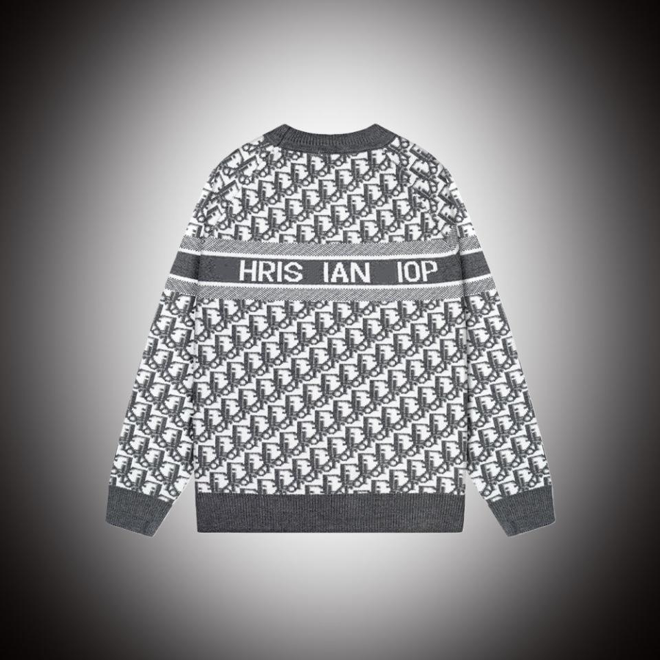 Унисекс джемпер D Brand из жаккардовой шерсти - С круглым вырезом, свободного кроя для осени/зимы