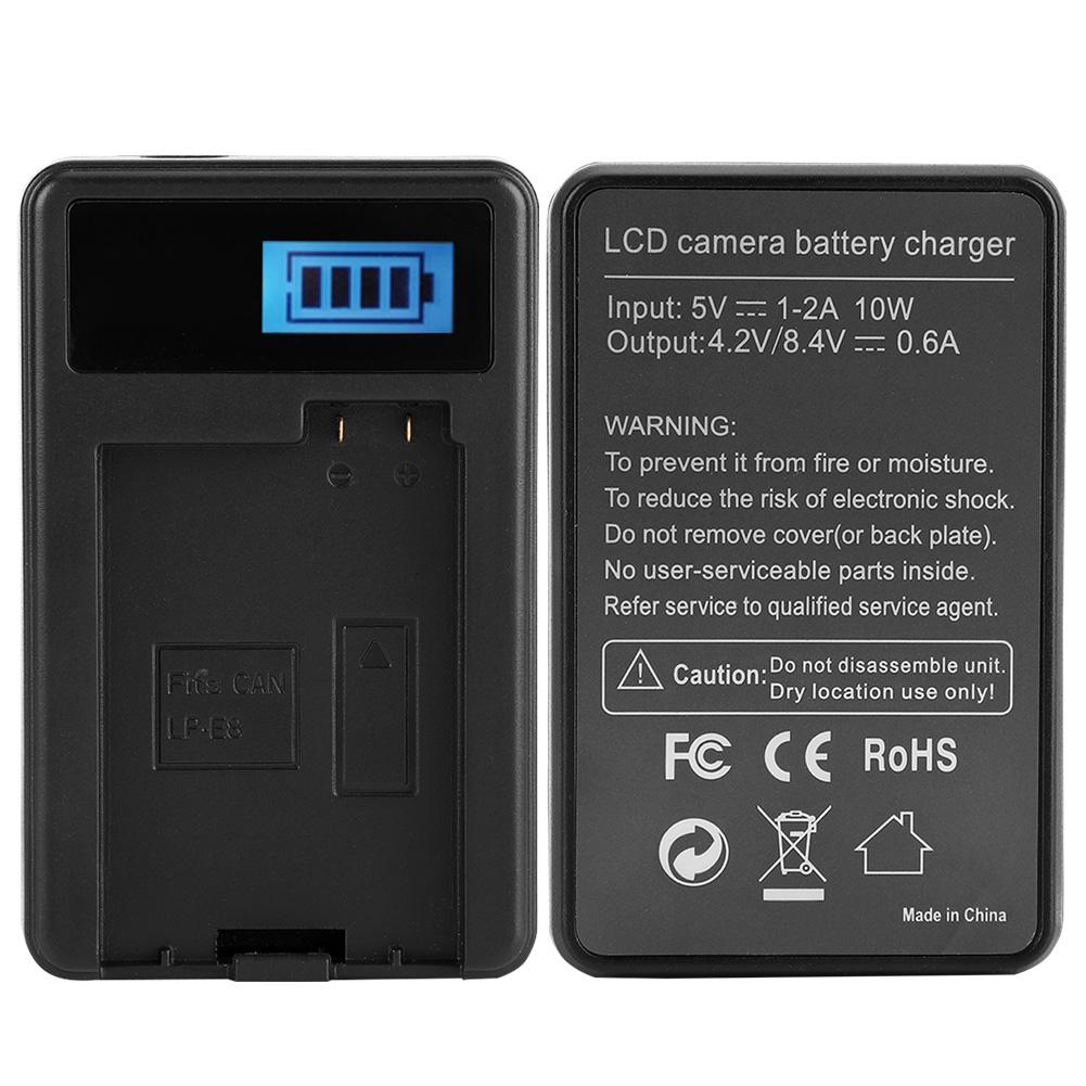 LP E8 Camera Battery LPE8 + LCD Single Charger for Canon EOS 550D 600D 650D 700D