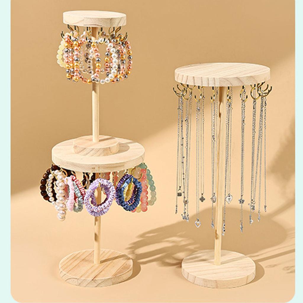 Универсальная стойка для украшений Прочная деревянная конструкция Организация украшений для длительного использования Организация ожерелий