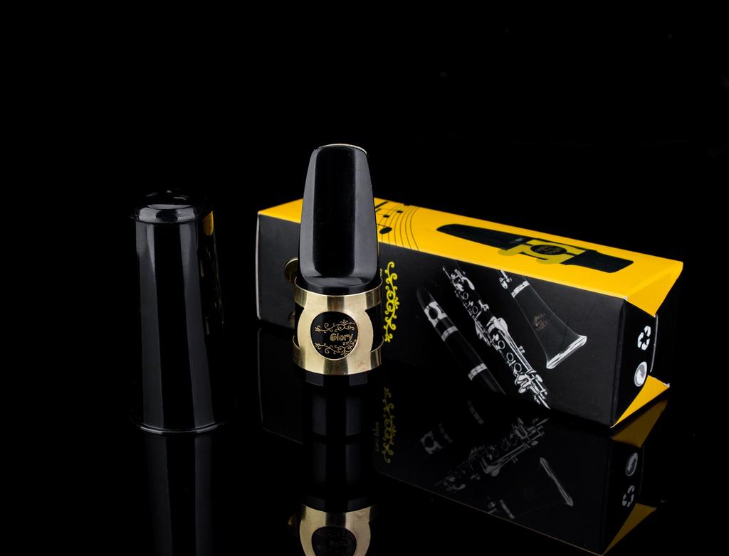 GLORY Ligature and Glory Mouthpiece Kit for Alto 1 Reed and Plastic Gold Saxophone, Cap,