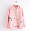 Женские толстовки с капюшоном в стиле аниме, толстовка с рукавами из хлопка, свободный топ, толстый свитер с японским мультфильмом аниме