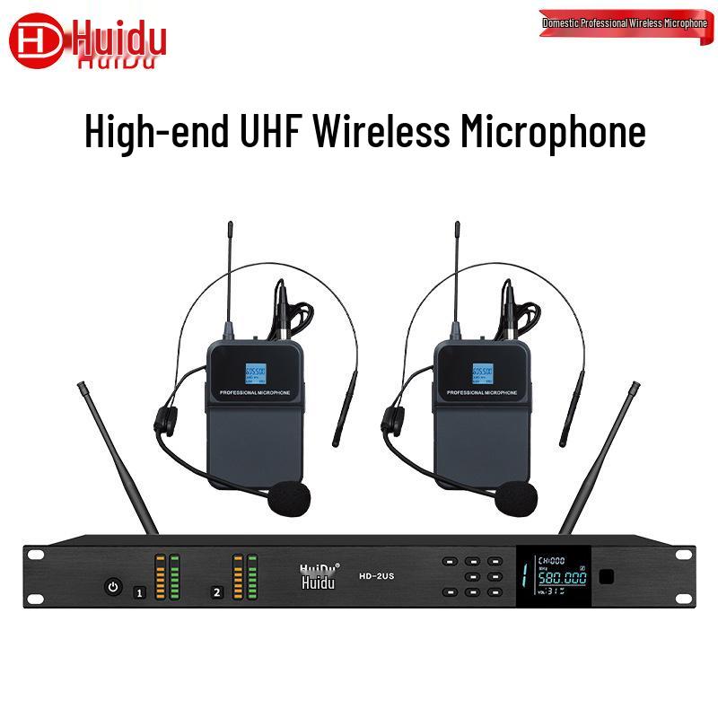 HuiDu HD-2US Двойная беспроводная система конференц-микрофонов на гибкой стойке и петличных