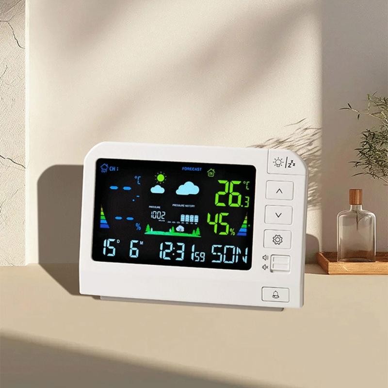 Беспроводные метеостанции для дома и улицы, домашние атомные часы, термометр, гигрометр, барометр, термометры для помещений и улицы