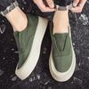 Fashion Canvas Shoes Men Summer Platform Casual Sneakers Man Linen Vulcanized Shoes For Men New Walking Loafers Men Slip On Shoes Green