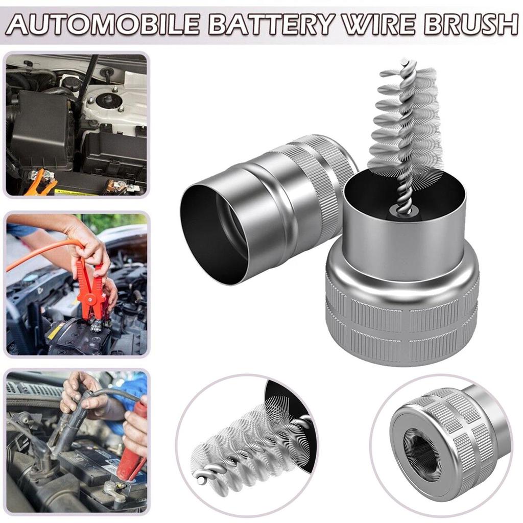 Инструменты для чистки автомобиля Автомобильная аккумуляторная клемма щетка для очистки проводов от коррозии щетки из нержавеющей стали очиститель грязи стальной столб P3G1