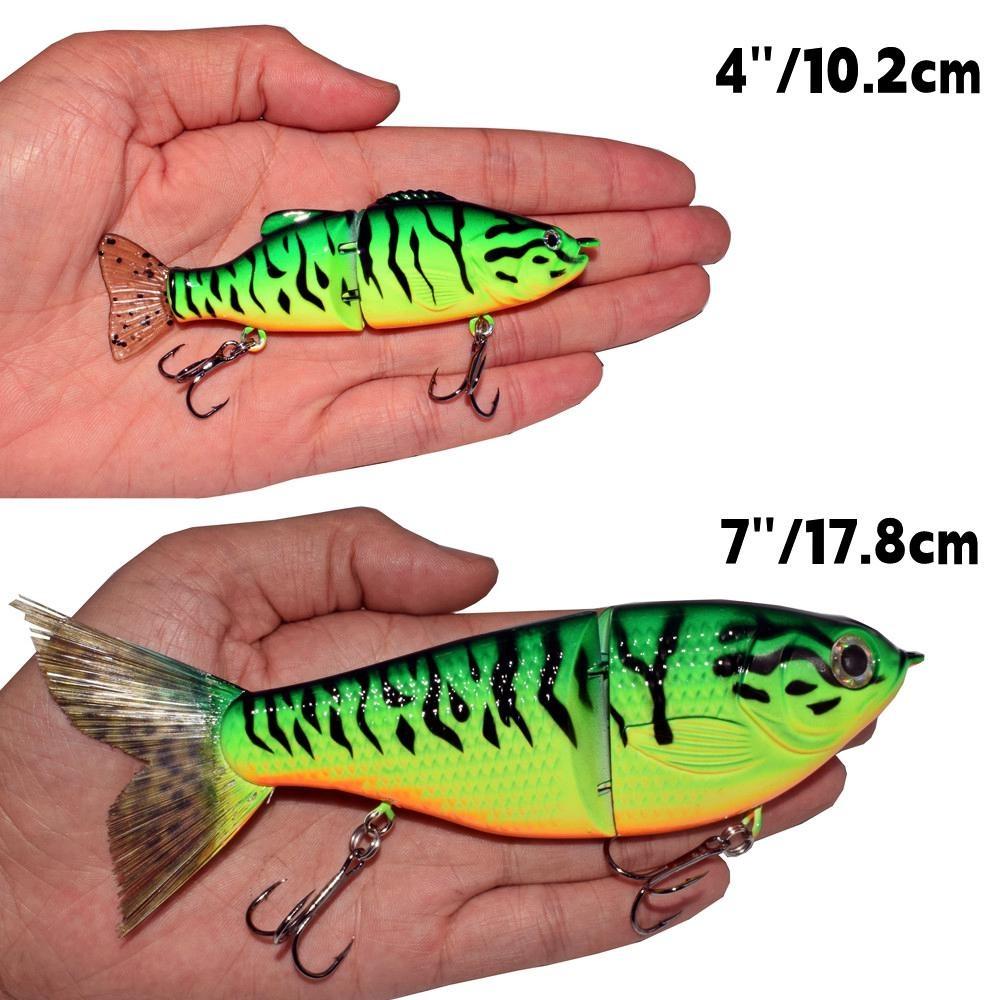 Рыболовные приманки, 2 шарнирные приманки для плавания, воблер, Реалистичная рыба, жесткая приманка, рыболовный крючок, приманки для форели, окуня, окуня, мускуса, 4 дюйма, 7,8 дюйма