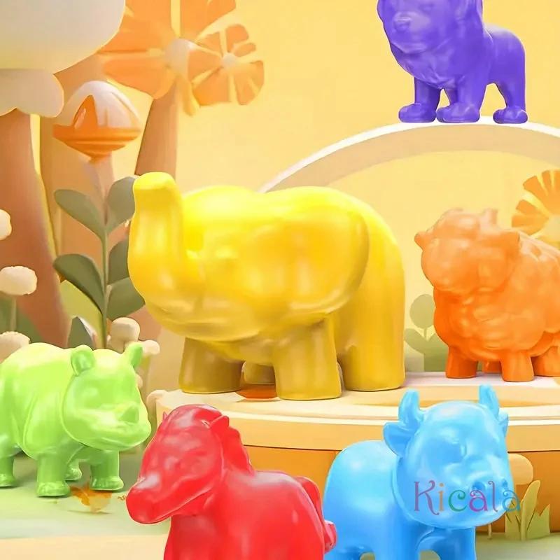 Счет Животных Игрушки Игры на Сопоставление STEM Образовательная Обучающая Игрушка Сортировка по Цвету Башня для Нанизывания Сенсорные Игрушки Подарок на День Рождения