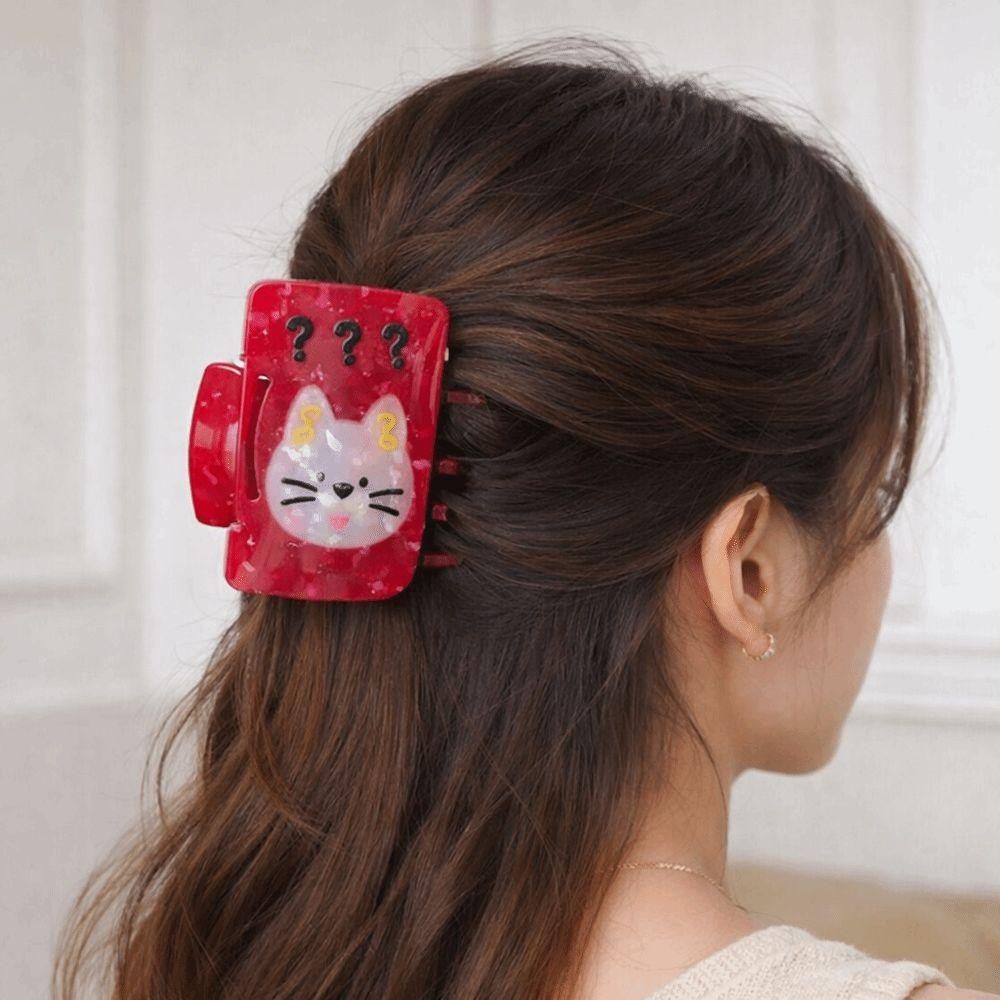 Rabbit Cartoon Animal Hair Clip Puppy Geometry Shark Clip Funny Bear Acetate Hair Claw Female
