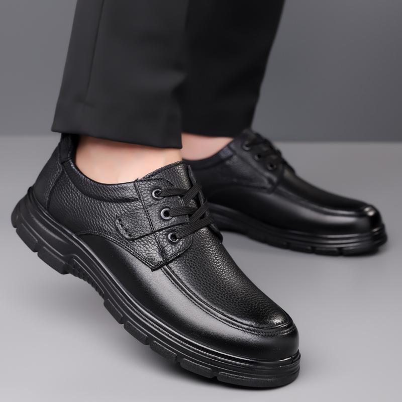 Fashion Leather Mens Oxfords Shoes Casual Wedding Dress Footwear 2025 New Men Walking Shoes Soft Flats Lace-up Formal Business Shoes