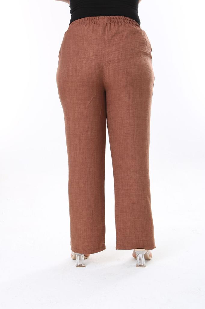 Женские стильные брюки больших размеров, льняные удобные брюки с эластичной резинкой на талии, большие размеры