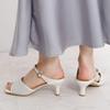 HIMIKO/Himiko/Punched Leather Heel Mule Sandals/651218 Ivory 240