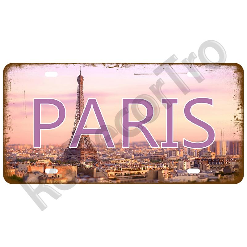 Vintage Tin Sign For Bar Pub Man Cave Club Wall Decoration California TinPlates Plate Plaque Madrid Paris Decor City Metal Sign