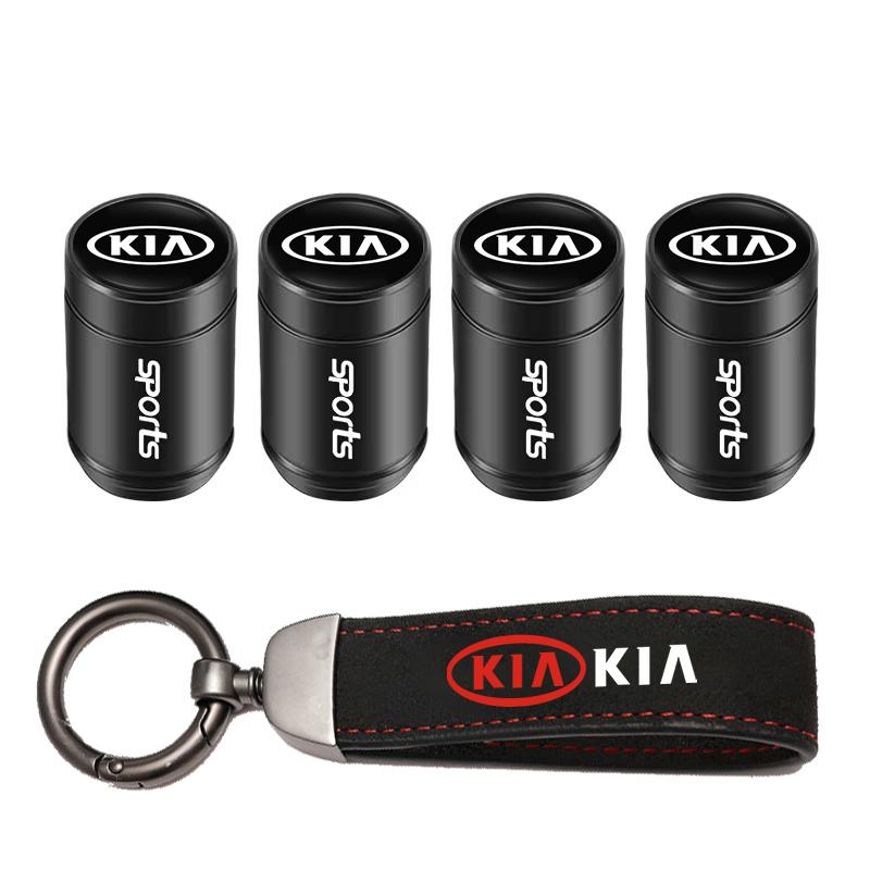 FAIG8 Car Tire Wheel Valve Caps Cover Suede Car Key Chain Ring Keychain For Kia Sportage Carnival Seltos Sorento Rio Borrego Ceed Niro