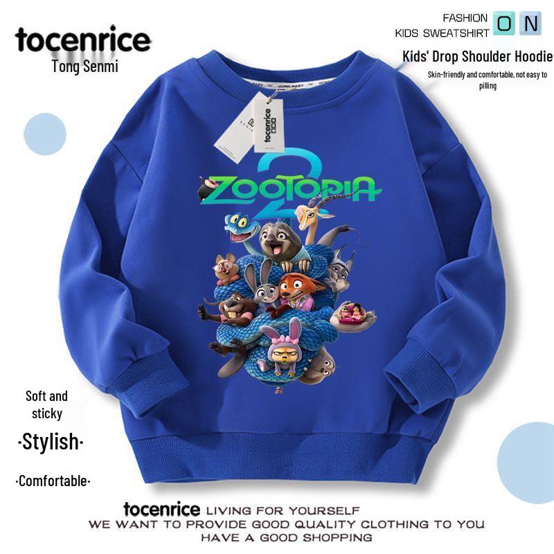 Zootopia 2 Kids' Hoodie: Nick Wilde & Judy Hopps, Autumn/Winter Long Sleeve Base Layer for Boys & Girls, Sizes 8.