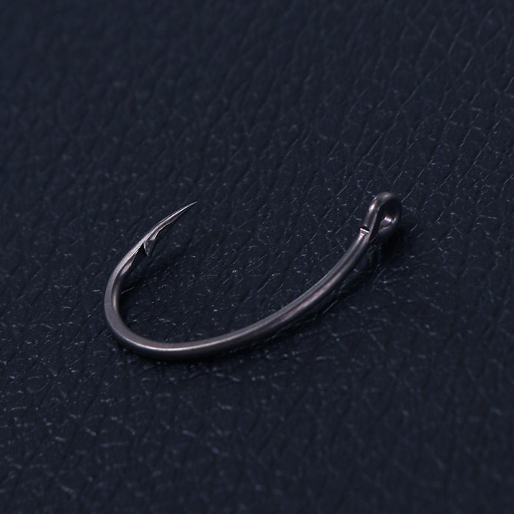 50pcs/pack 8011 Coating High Carbon Fishing Hooks Barbed Hooks Stainless Steel Carp Fishing