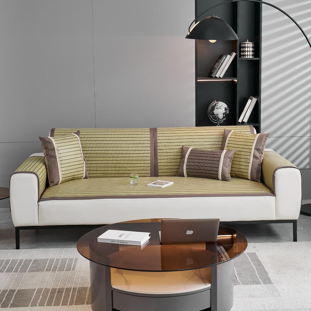 Летняя подушка для дивана Летний коврик Cool Pad Летний коврик из ротанга Ice Silk Гостиная Нескользящая универсальная тканевая кожаная подушка Простая современная