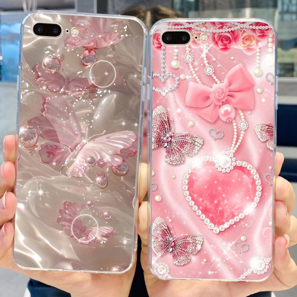 For IPhone 7 Plus Case A1661 A1784 Cute Cats Butterfly Soft Silicone Phone Cases For Apple IPhone 7 8 IPhone7 IPhone8 Plus Cover
