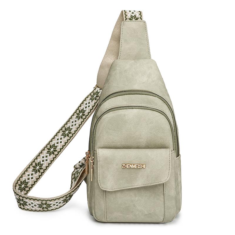 Soft Leather Chest Bag Women Crossbody Bag Single Shoulder Bag