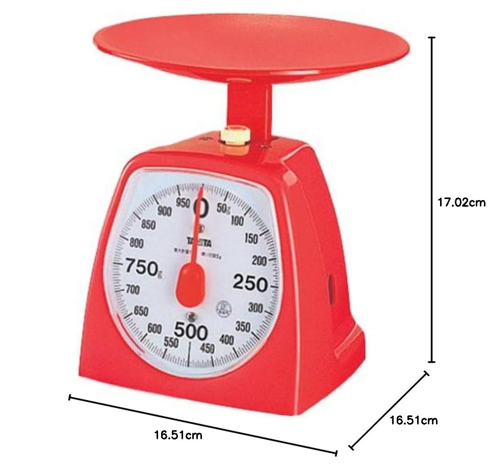 TANITA Аналоговые кухонные весы, 2,2 фунта (1 кг), Красный, 1439-1кг