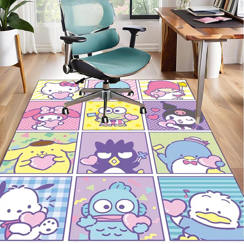 Hello cat Fantasy World Office Rug Chair Mat, Game Carpet, Suitable for Front Door, Bedroom, Living Room, Desk, Holiday Gift