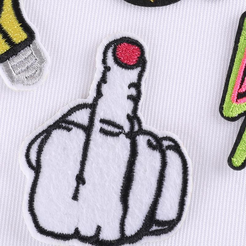 Вышитая этикетка аксессуары для одежды DIY аксессуары ручной работы тигр радуга клейкая нашивка наклейка вышитая наклейка на ткань