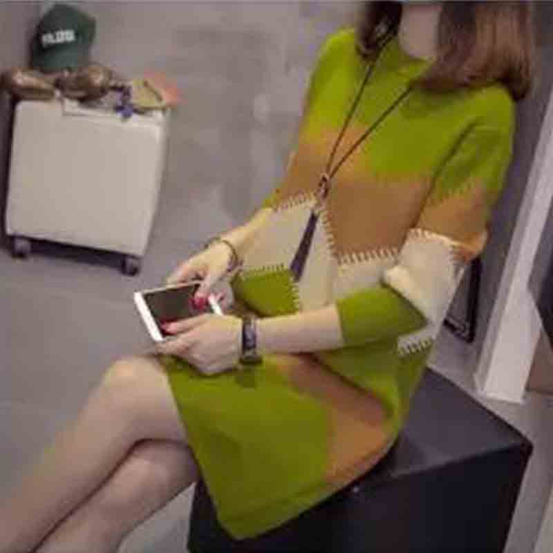 Large Size Women's Autumn Sweater Mid-length Knitted Loose and Slim Bottoming Shirt