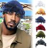 Men Hair Protection Head Wraps Turban Hats Twisted Tail Double Layer Burr Trim Beanie Cap