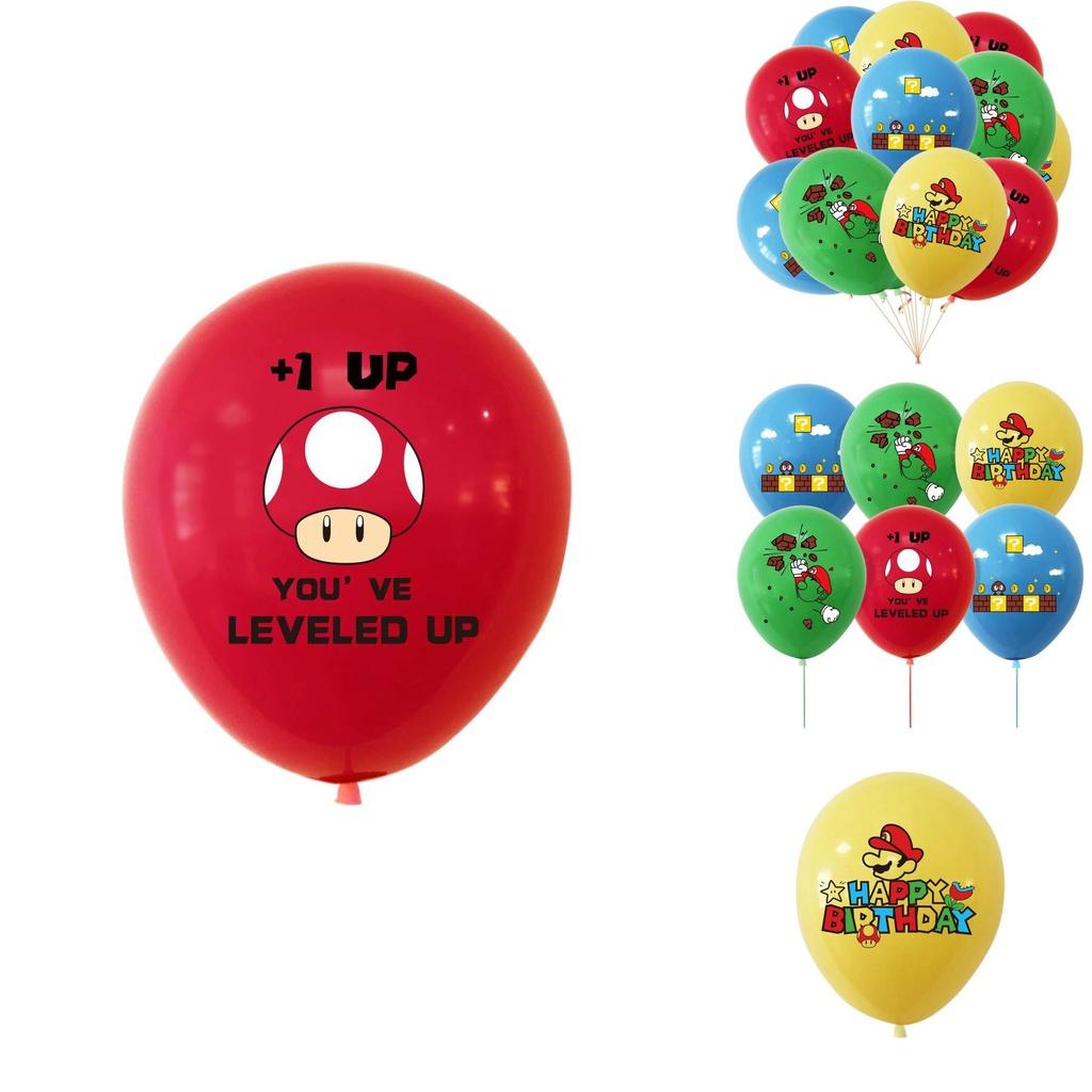 Украшения на день рождения Супер Марио Пати с воздушными шарами и вымпелом