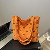 Corduroy Rhombus Bow Printed Tote Bag 2025 Summer New Fashion Trend Versatile Large Capacity Shoulder Bag