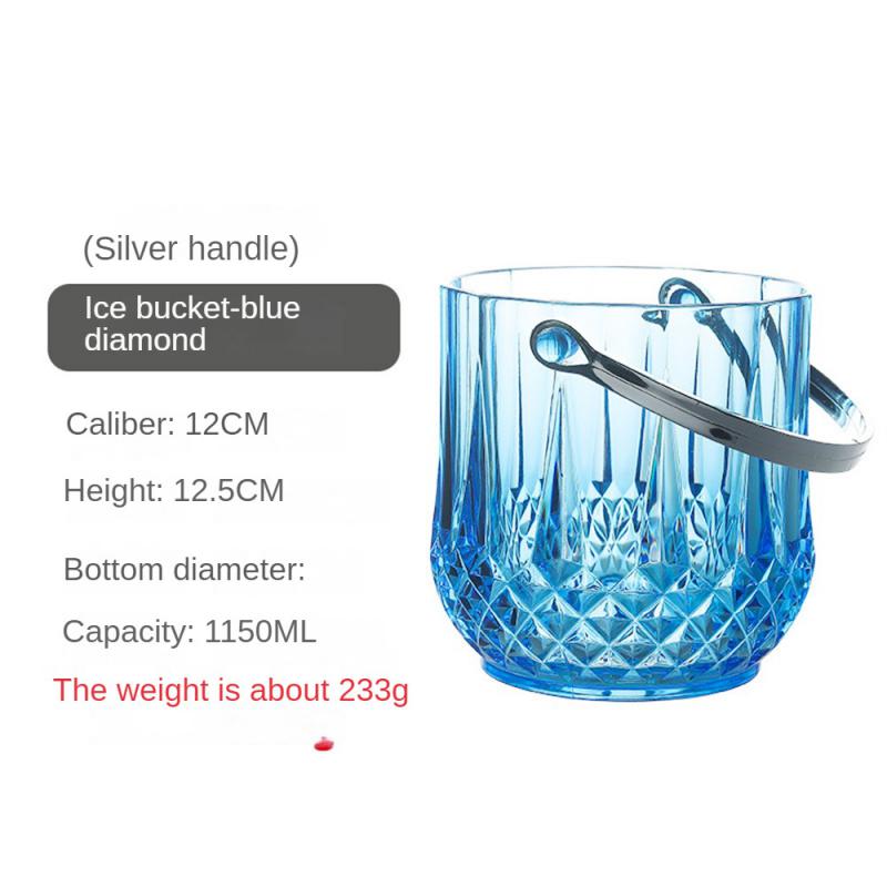 Прозрачное ведерко для льда Удобное хранение и очистка Высококачественная питьевая посуда Ведерко для льда Пластиковый зажим для льда