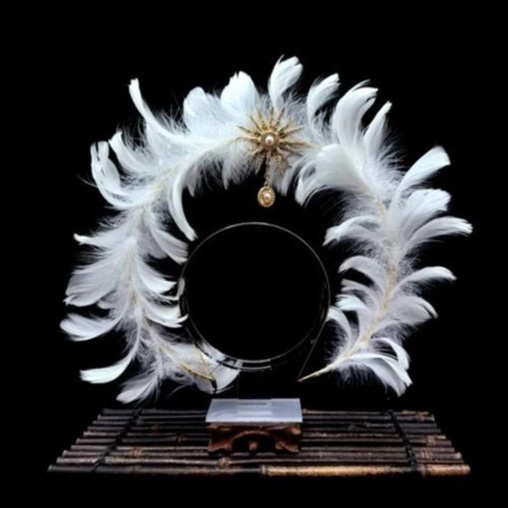 Dress Up Props Feather Halo Crown Headband Double Layer Wing Hair Hoop Christmas Party