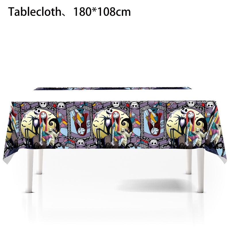Halloween Fright Night Tablecloth: Pumpkin Ghost Castle Design, Disposable PE Material