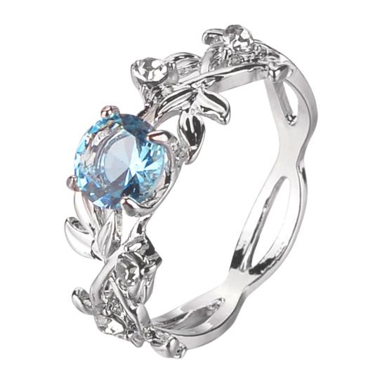 Женское кольцо с листьями и стразами, ювелирные изделия, элегантное яркое блестящее кольцо для повседневного ношения