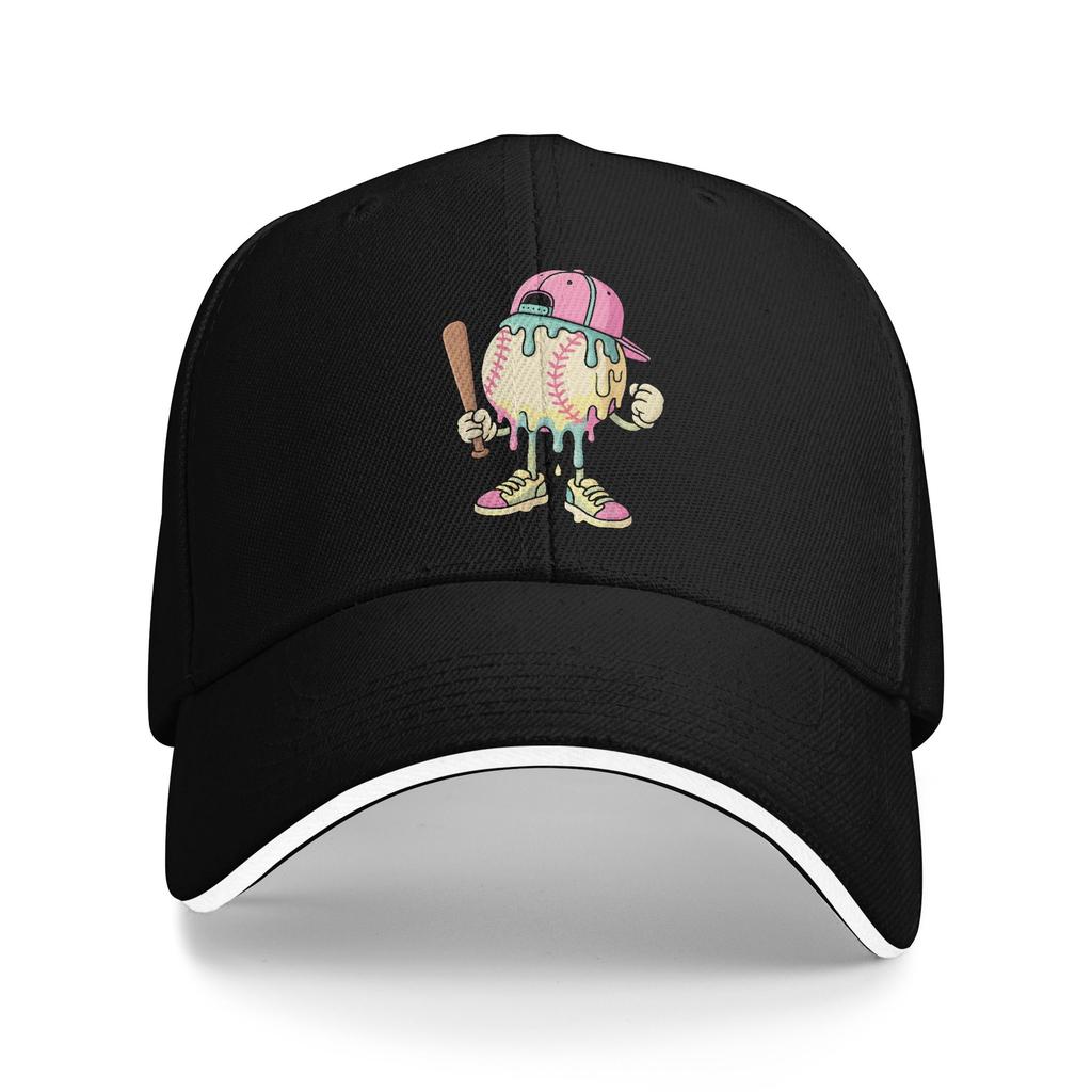 Ice Cream Drip Baseball Spots Baseball Drip Baseball Cap Fashion Men Adult Trucker Hat Sun Design Tennis Skate Baseball Caps