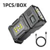 2/1Pcs Portable Flashlight Super Bright MINI USB Rechargeable LED Tail MagnetTorch with COB Emergency Light for Camping Hiking