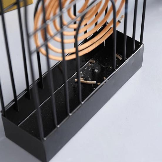 Подставка-держатель для благовоний в виде птичьей клетки с поддоном для сбора пепла, отпугиватель, подвеска-держатель для спиральных благовоний, портативная декоративная курильница для благовоний