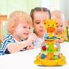 Kids Cartoon Giraffe Press Toy Rotating Jumping Ball Press Tiger Toy Toddlers Boys Girls Interactive Educational Animal Spinner Toy