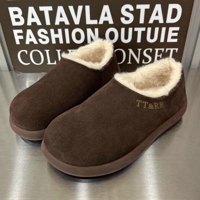 Ботильоны на меховой подошве для зимы, женские замшевые теплые плюшевые туфли на низком каблуке из хлопка, тренд 2024 года, зимние удобные повседневные нескользящие модные ботинки Mujer