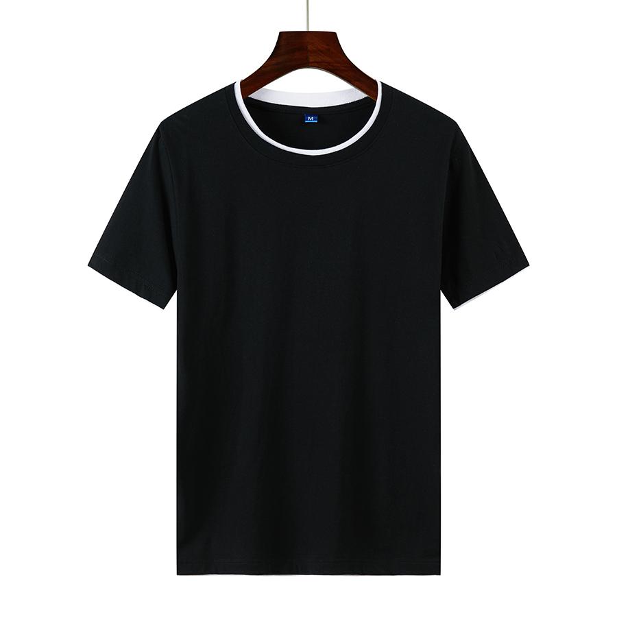 Zirunking 2021 Bilateral T-shirt 100% Cotton Solid T Shirt Unisex Causal O-neck T-shirt Male/Female High Quality Classical Tops SHUALING