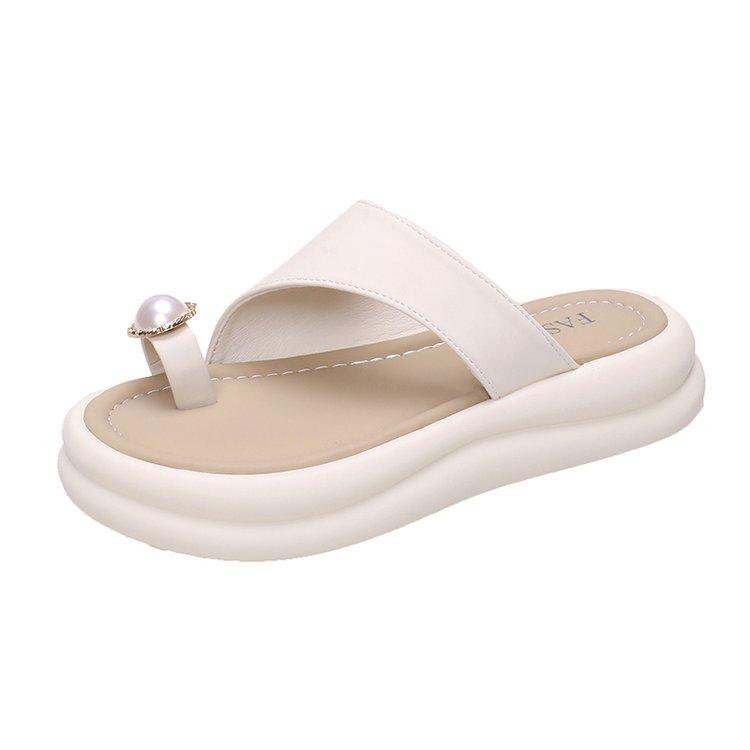 Летние женские новые модные уличные тапочки на плоской подошве, удобные для отдыха с мягкой подошвой и круглым носком, нескользящий дизайн